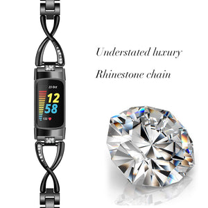 New Metallic Large Diamond-encrusted Smartwatch Band